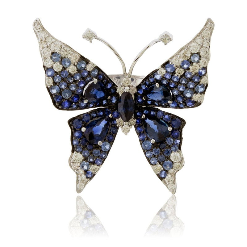 Butterfly Blue Sapphire & Diamond Ring - Park City Jewelers