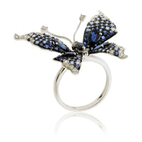 Butterfly Blue Sapphire & Diamond Ring - Park City Jewelers