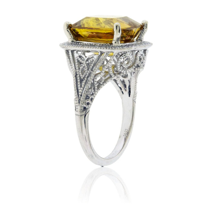 Cushion Sphene and Diamond Accented Ring - Park City Jewelers