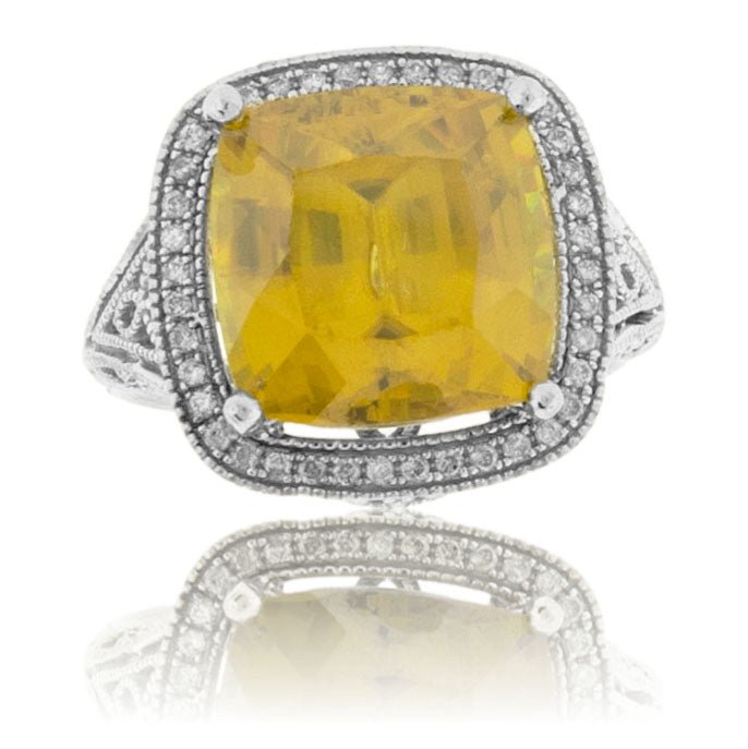 Cushion Sphene and Diamond Accented Ring - Park City Jewelers