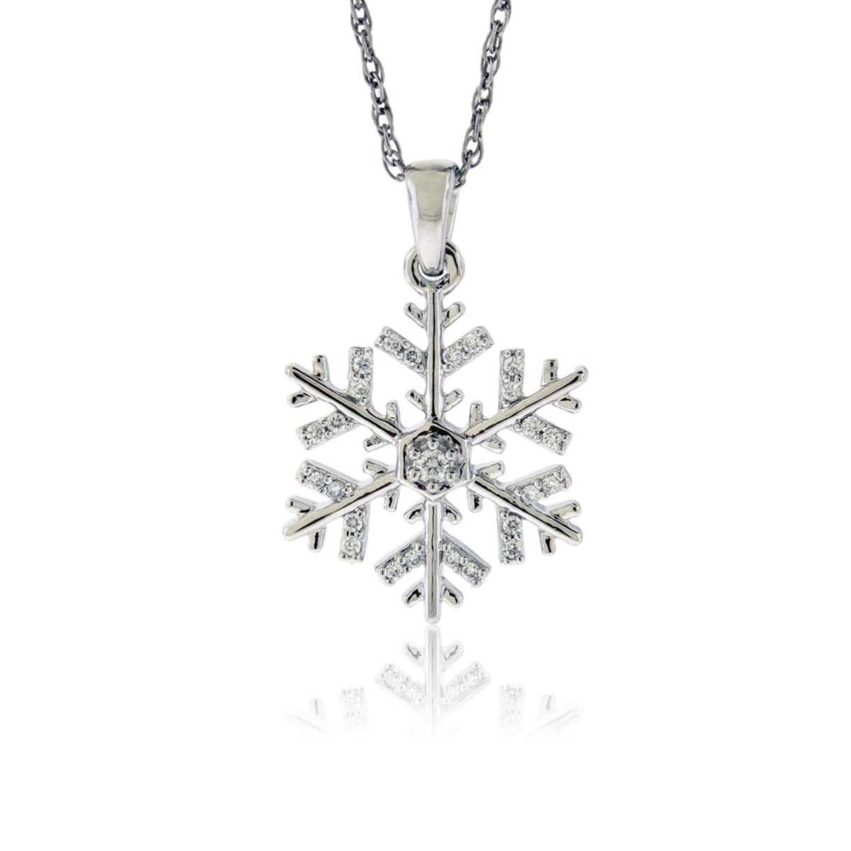 Dainty Diamond Snowflake Pendant - Park City Jewelers
