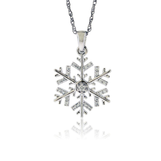 Dainty Diamond Snowflake Pendant - Park City Jewelers