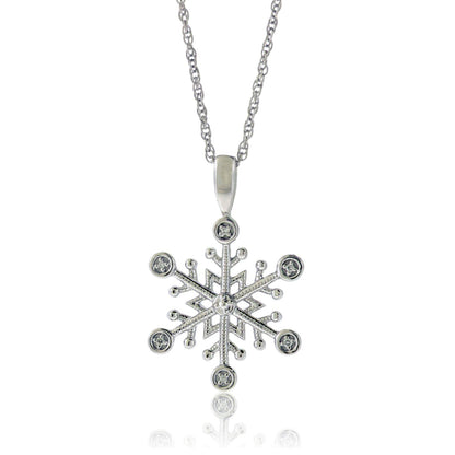 Dainty Diamond Snowflake Pendant - Park City Jewelers