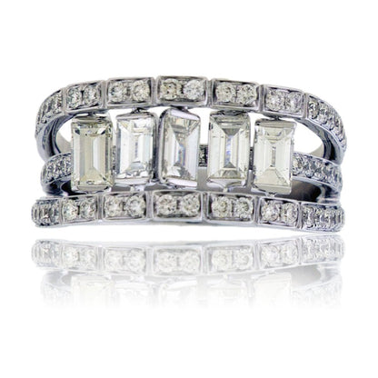 Dancing Baguette Diamond Center Ring - Park City Jewelers