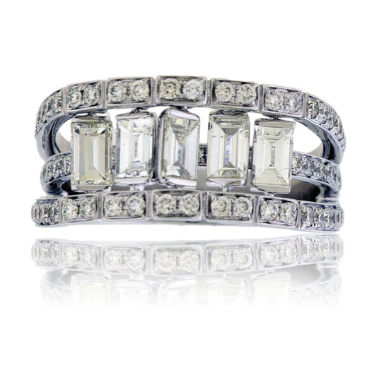 Dancing Baguette Diamond Center Ring - Park City Jewelers