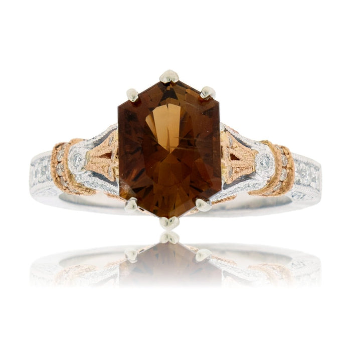 Desert Flame Topaz and Diamond Acccented Ring - Park City Jewelers