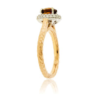 Desert Flame Topaz and Diamond Halo Ring - Park City Jewelers