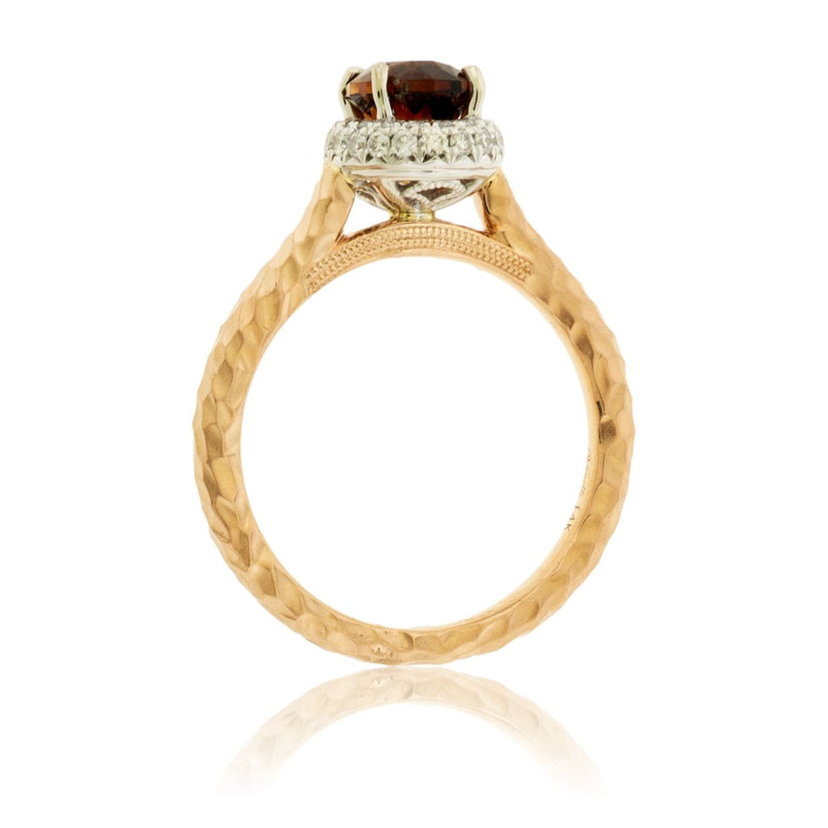 Desert Flame Topaz and Diamond Halo Ring - Park City Jewelers