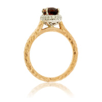 Desert Flame Topaz and Diamond Halo Ring - Park City Jewelers