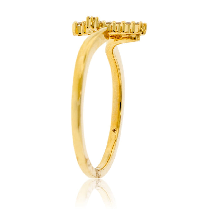 Diamond Accented Cross Bypass Ring - Park City Jewelers