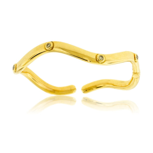 Diamond Accented Gold Bangle Bracelet - Park City Jewelers