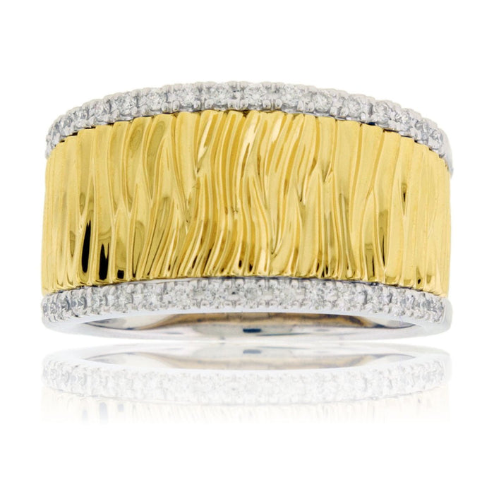 Diamond Accented & Gold Texture Band - Park City Jewelers