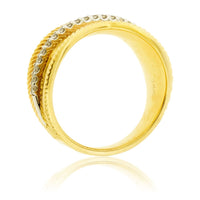 Diamond Accented & Gold Texture Band - Park City Jewelers