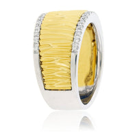 Diamond Accented & Gold Texture Band - Park City Jewelers