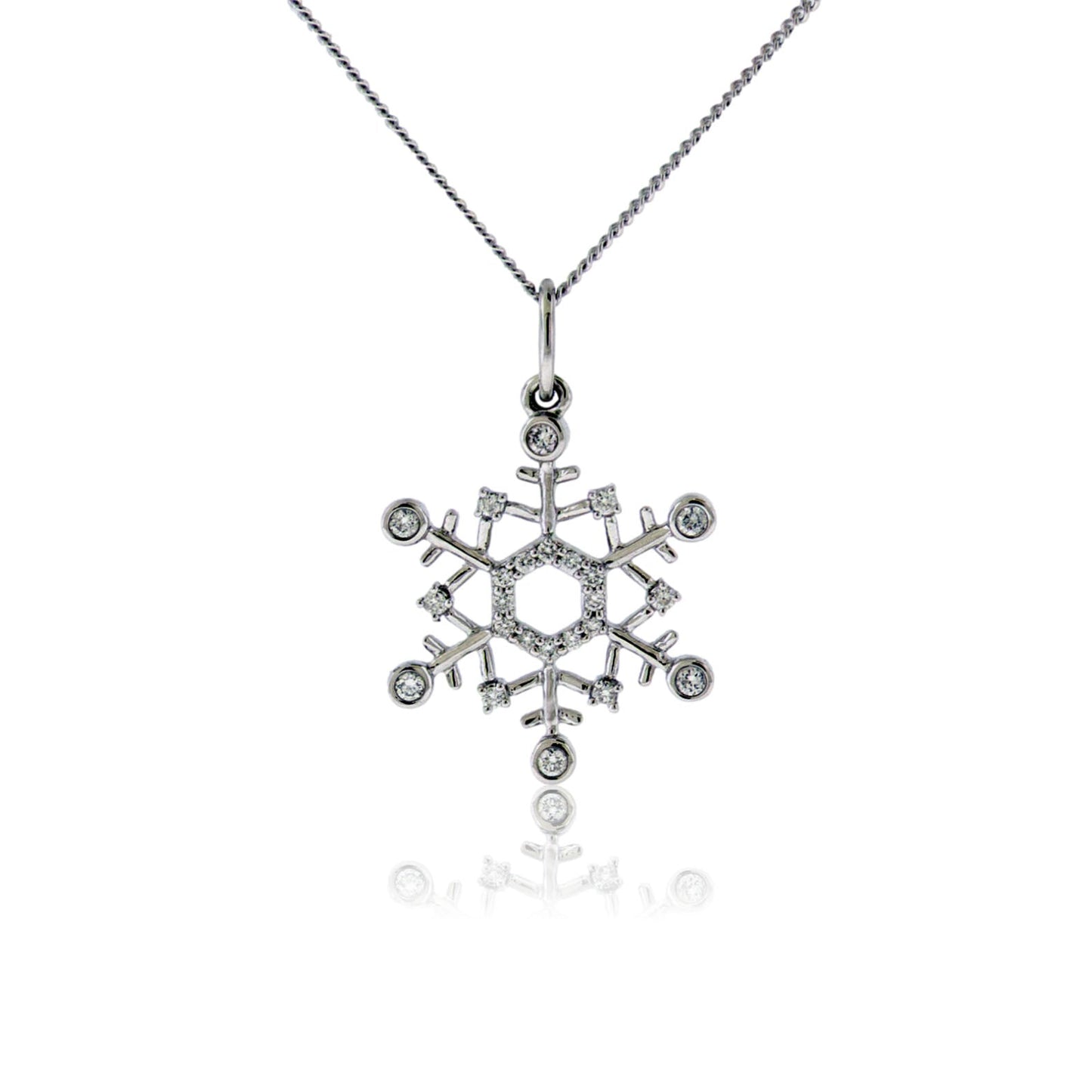 Diamond Bezel Snowflake Pendant - Park City Jewelers
