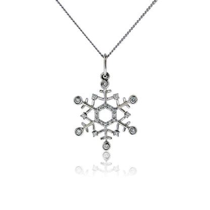 Diamond Bezel Snowflake Pendant - Park City Jewelers