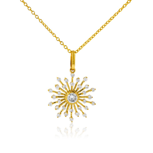 Diamond Burst Snowflake Necklace with Chain - Park City Jewelers