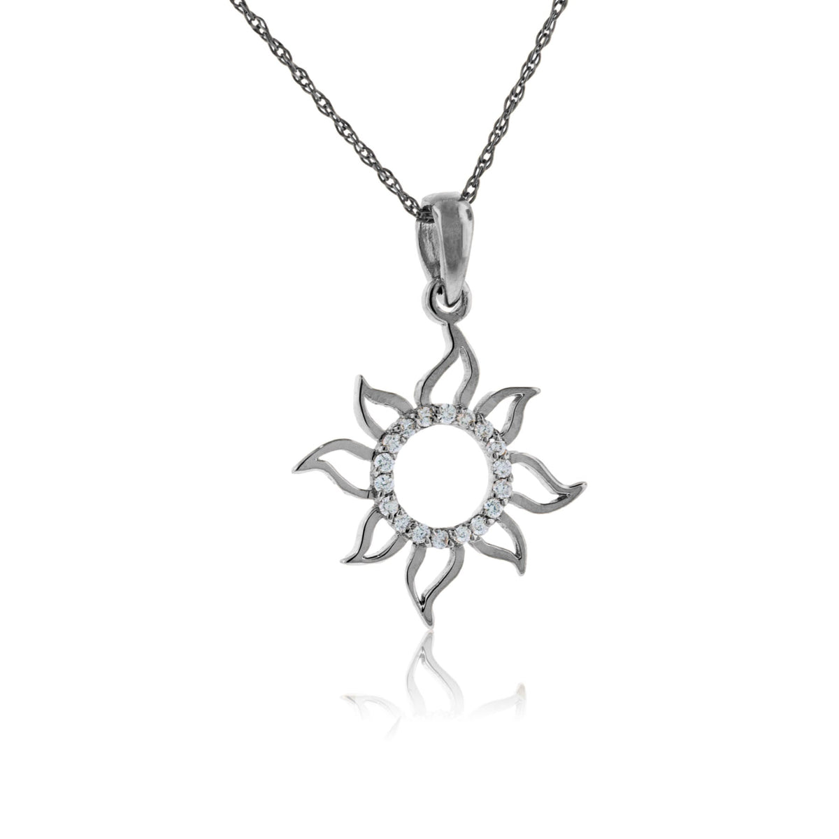 Diamond Center Sun Outline Pendant - Park City Jewelers