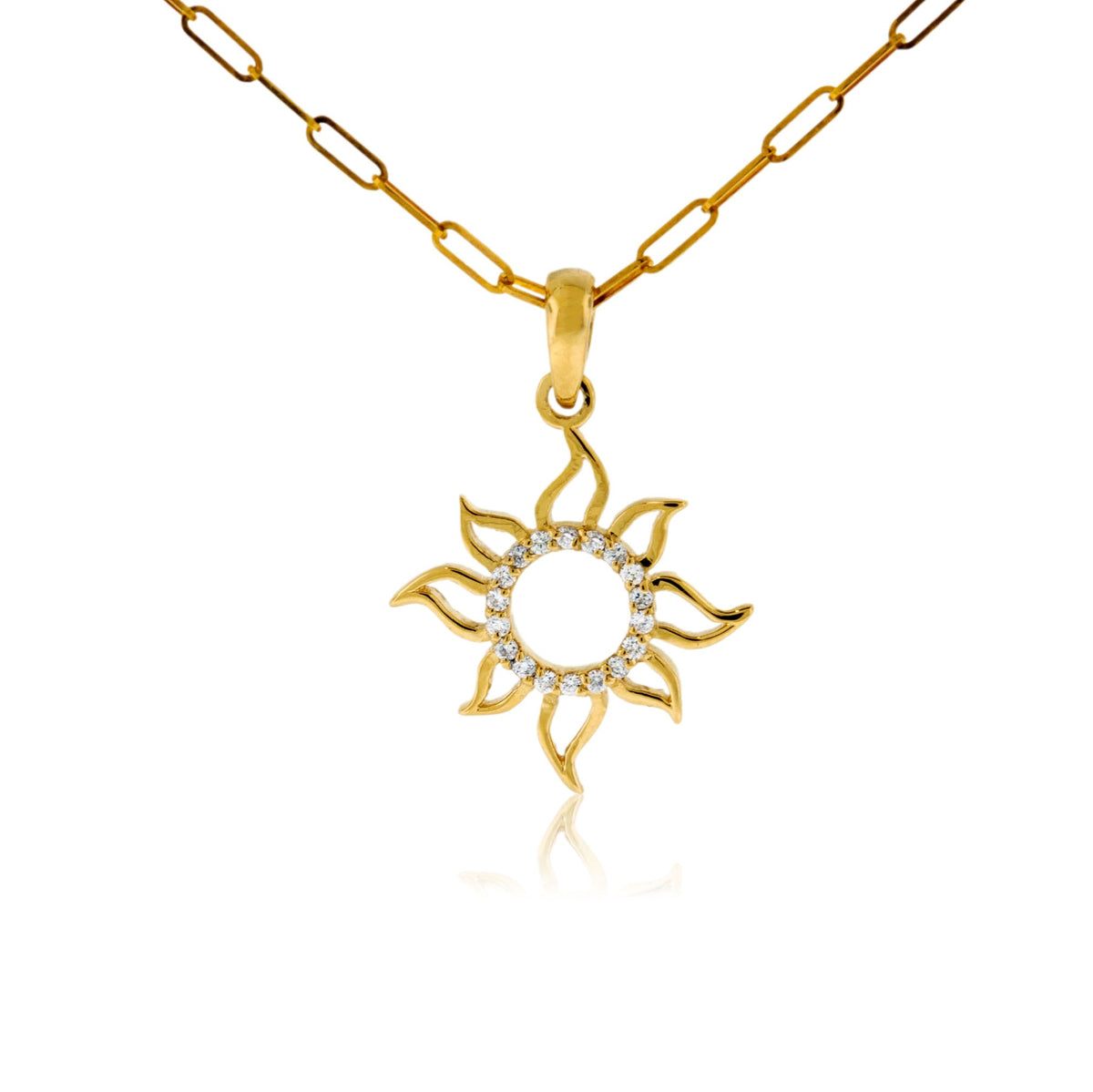 Diamond Center Sun Outline Pendant - Park City Jewelers