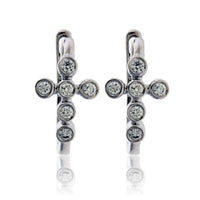 Diamond Cross Huggie Hoop Earrings - Park City Jewelers