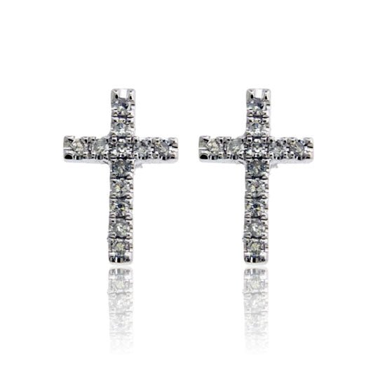 Diamond Cross Stud Earrings - Park City Jewelers