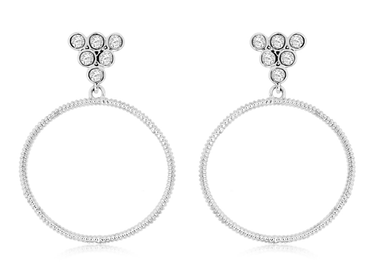 Diamond Dangle Roped Circle Dangle Earrings - Park City Jewelers