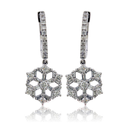 Diamond Dangle Snowflake Earrings - Park City Jewelers