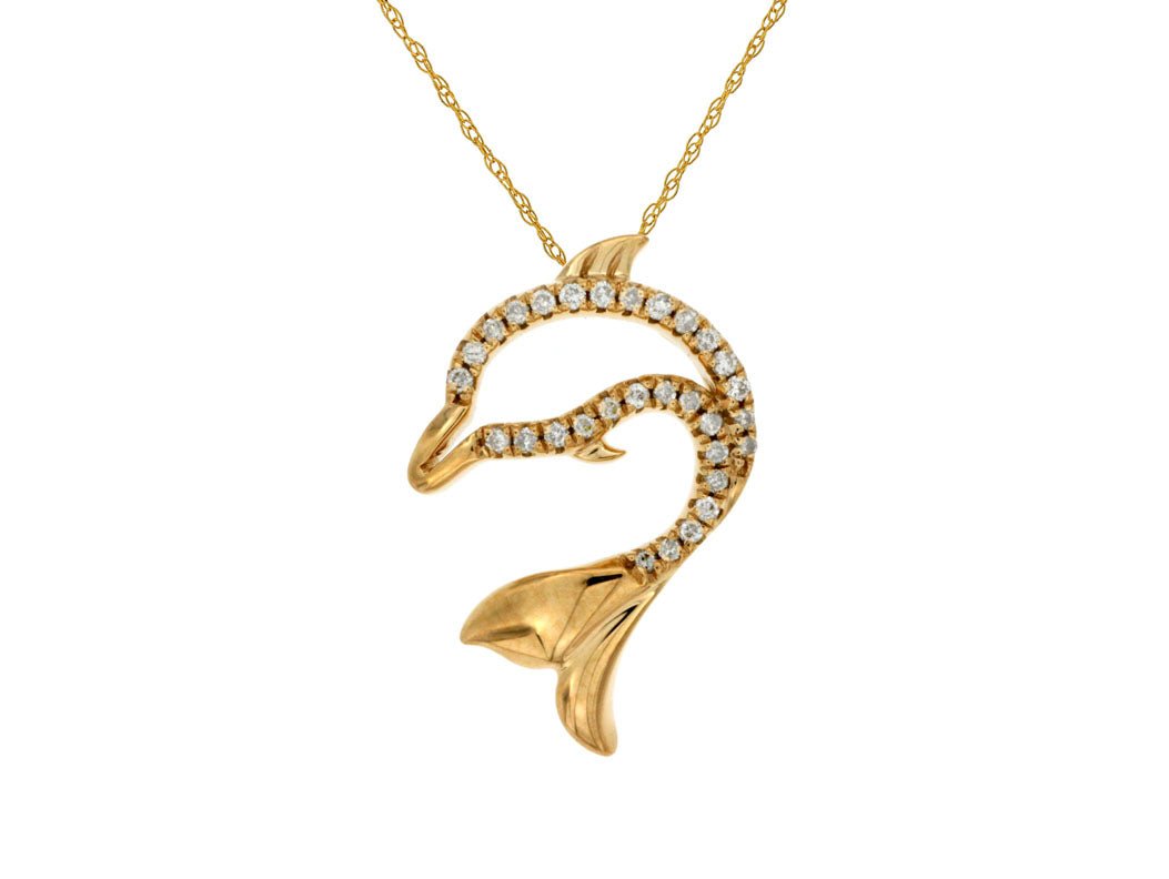 Diamond Diving Dolphin Necklace - Park City Jewelers