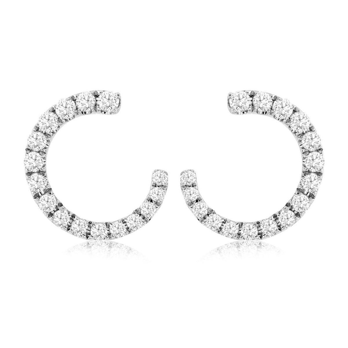 Diamond Front Facing Style Hoop Earrings - Park City Jewelers