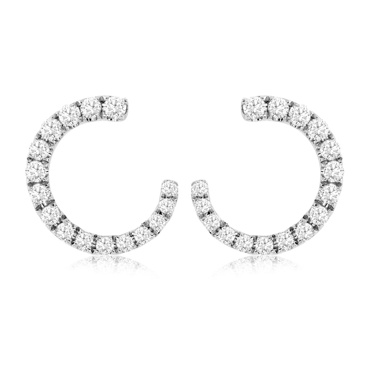 Diamond Front Facing Style Hoop Earrings - Park City Jewelers
