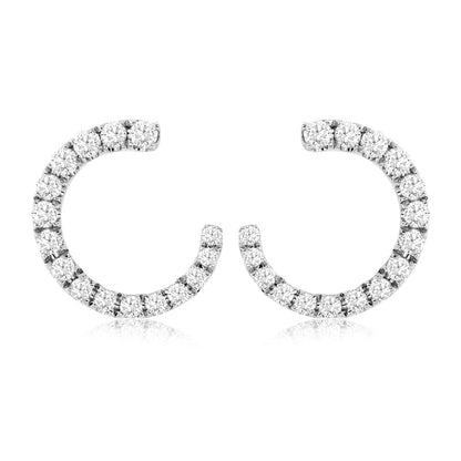 Diamond Front Facing Style Hoop Earrings - Park City Jewelers