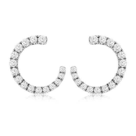 Diamond Front Facing Style Hoop Earrings - Park City Jewelers