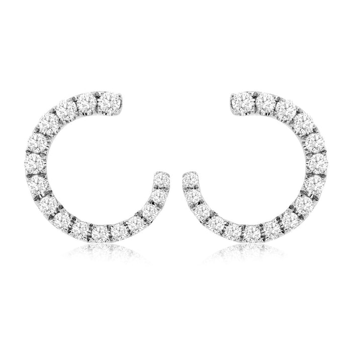 Diamond Front Facing Style Hoop Earrings - Park City Jewelers