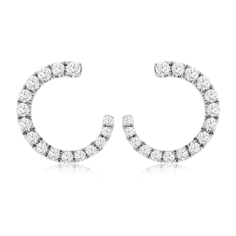 Diamond Front Facing Style Hoop Earrings - Park City Jewelers