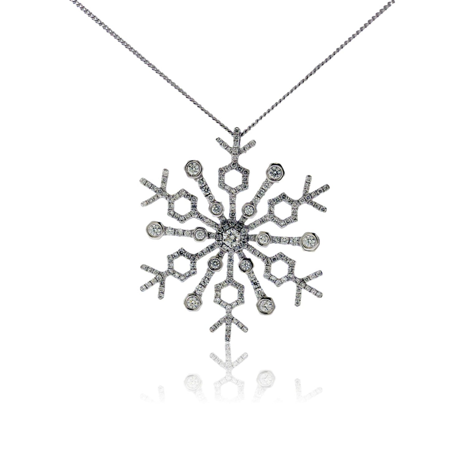 Diamond Hexagonal Snowflake Pendant - Park City Jewelers