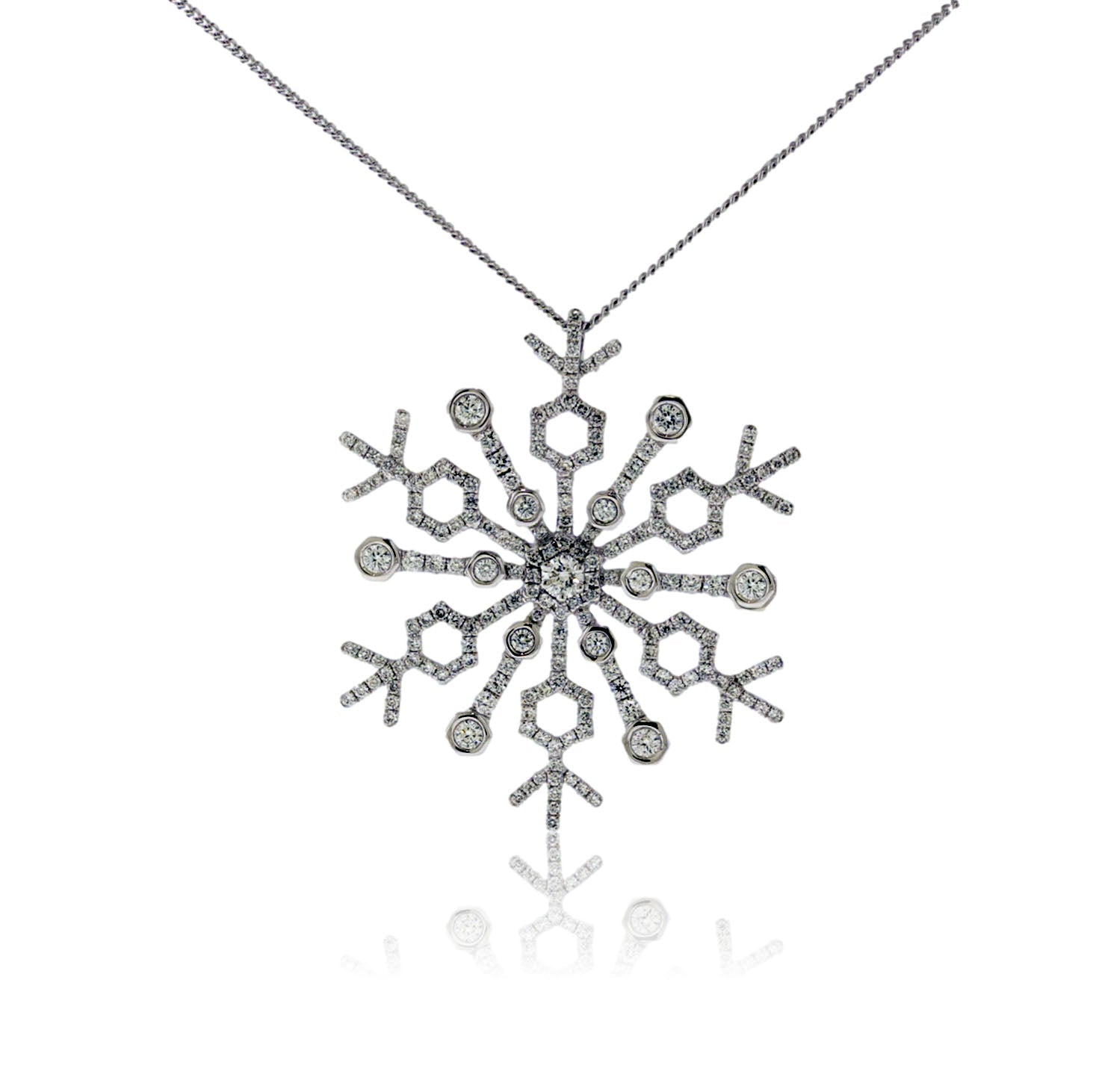 Diamond Hexagonal Snowflake Pendant - Park City Jewelers