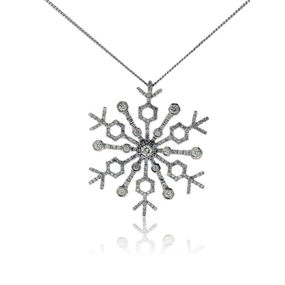 Diamond Hexagonal Snowflake Pendant - Park City Jewelers