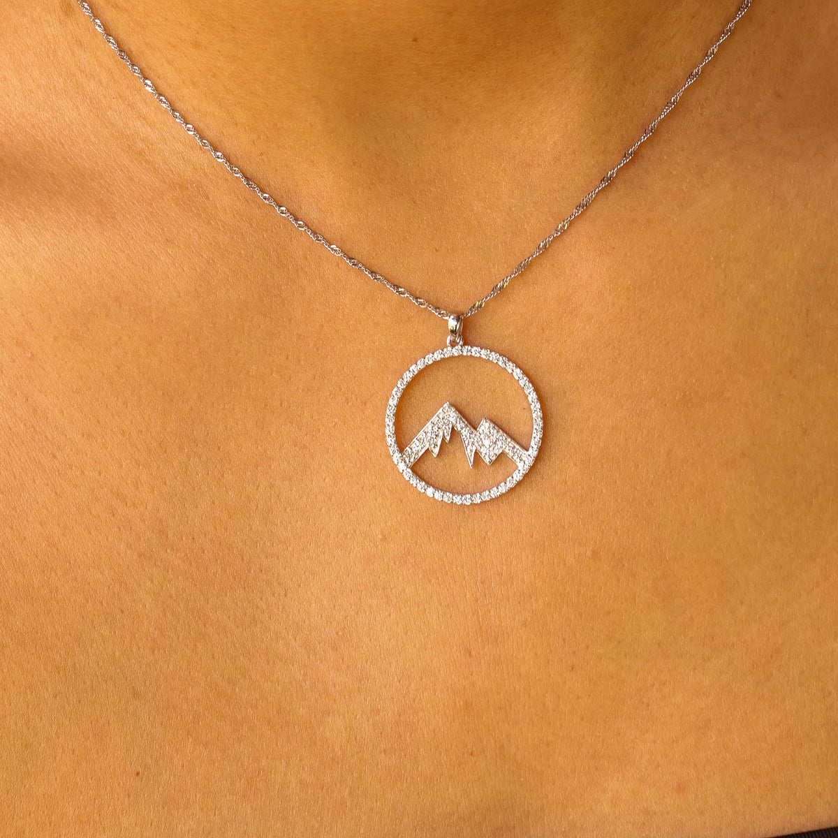 Diamond Jagged Mountain Pendant - Park City Jewelers