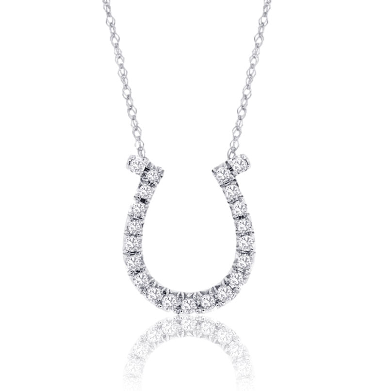 Diamond Lined Horse Shoe Necklace - Park City Jewelers