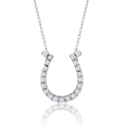 Diamond Lined Horse Shoe Necklace - Park City Jewelers