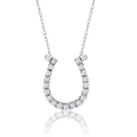 Diamond Lined Horse Shoe Necklace - Park City Jewelers