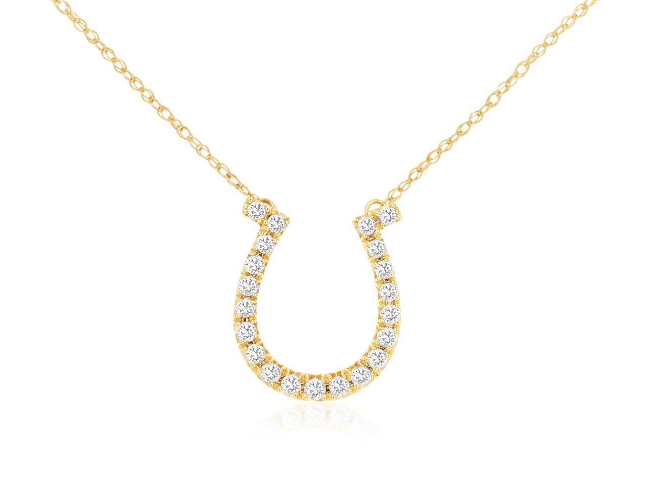 Diamond Lined Horse Shoe Necklace - Park City Jewelers