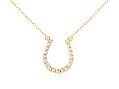 Diamond Lined Horse Shoe Necklace - Park City Jewelers