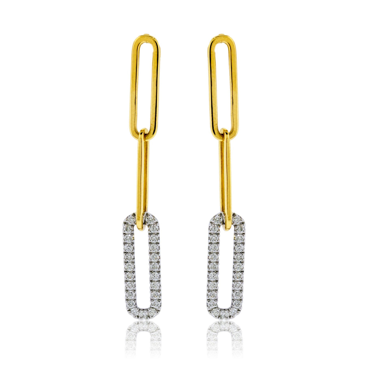 Diamond Link Style Dangle Earrings - Park City Jewelers