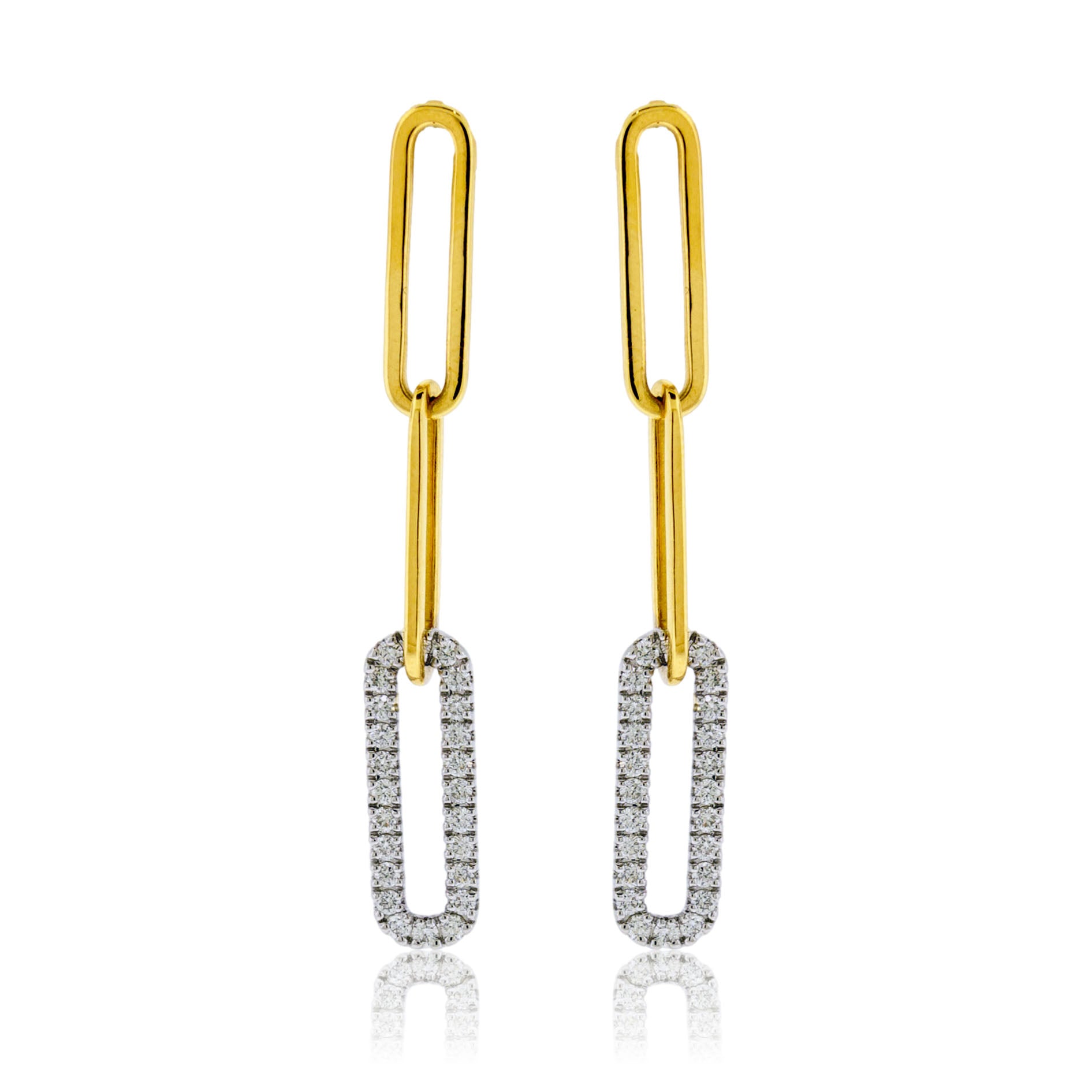 Diamond Link Style Dangle Earrings - Park City Jewelers