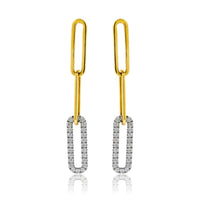Diamond Link Style Dangle Earrings - Park City Jewelers