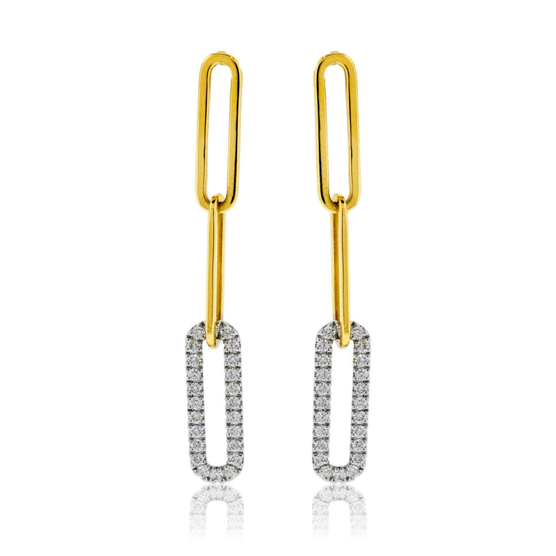 Diamond Link Style Dangle Earrings - Park City Jewelers