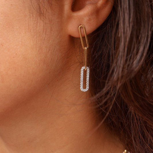 Diamond Link Style Dangle Earrings - Park City Jewelers