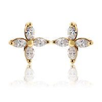 Diamond Marquise Flower Stud Earrings - Park City Jewelers