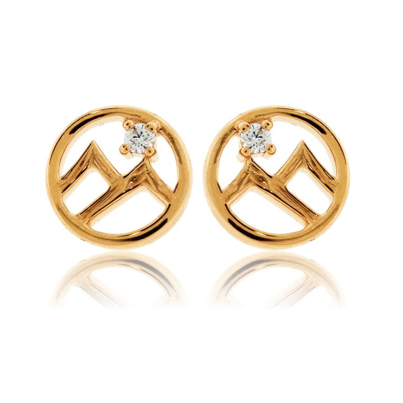 Diamond Mountain Circle Stud Earrings - Park City Jewelers